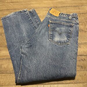 Levi’s Vintage Orange Tab 38 x 30 Medium Wash Marbled USA MADE